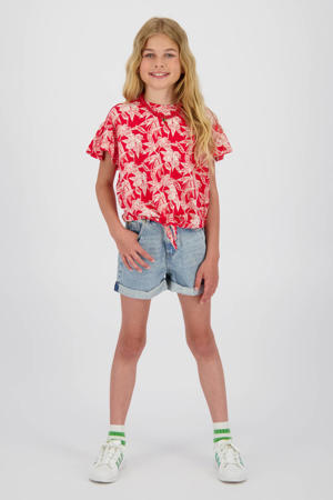 relaxed short light blue denim