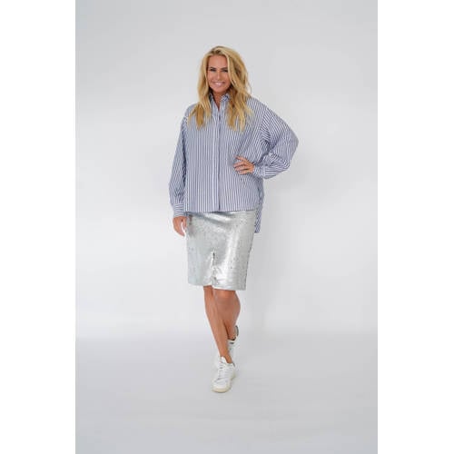 Est'seven X Ellemieke midi rok zilver afbeelding