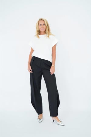 barrel high waist broek zwart
