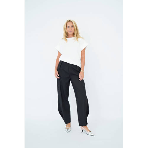 Est'seven X Ellemieke Barrel high waist broek zwart afbeelding