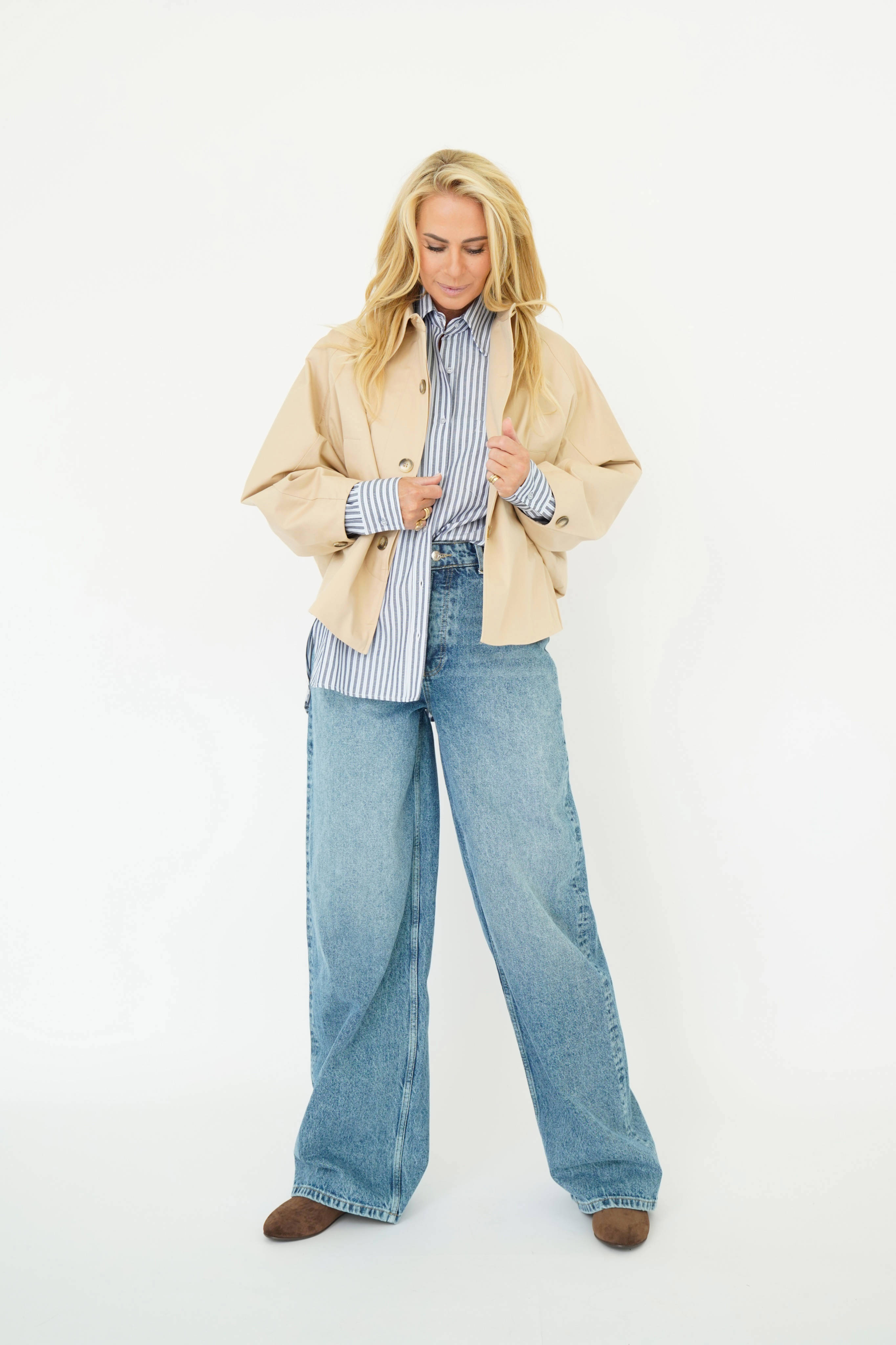Est'seven X Ellemieke trenchcoat beige | wehkamp