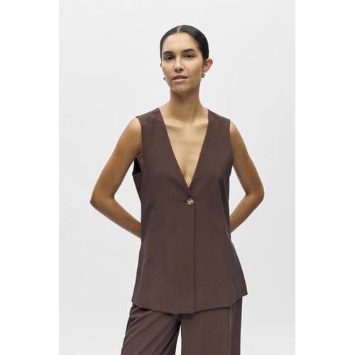 OBJECT gilet donkerbruin afbeelding