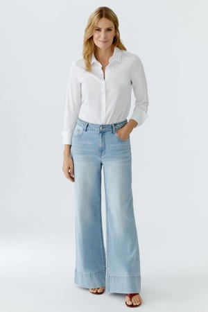 wide leg jeans medium blue denim