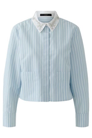 blouse met krijtstreep lichtblauw
