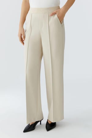 wide leg regular waist broek ecru