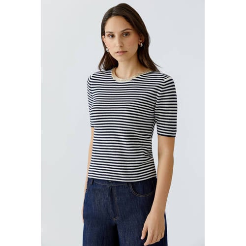 OUI gestreepte top zwart afbeelding
