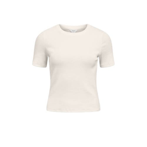 OBJECT gestreepte T-shirt beige afbeelding