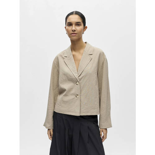 OBJECT regular blazer taupe afbeelding