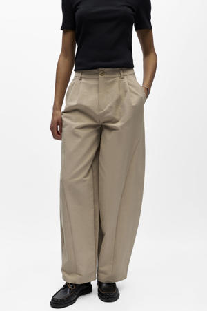 barrel regular waist broek taupe