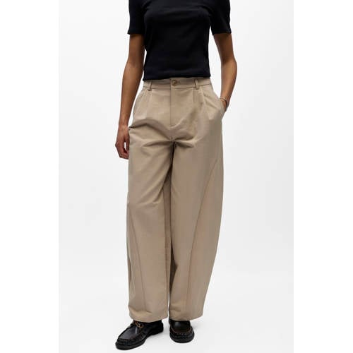 OBJECT barrel regular waist broek taupe afbeelding