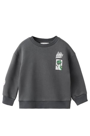 sweater met backprint antraciet