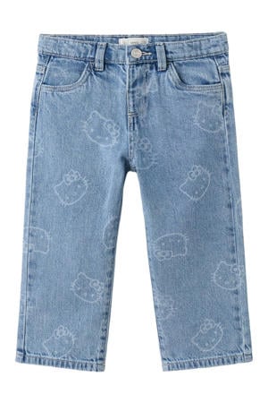 Hello Kitty wide leg jeans light blue denim