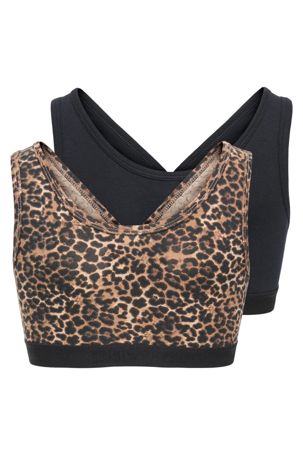 KIDS ONLY GIRL bh top - bruin/zwart (set van 2)