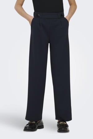 wide leg casual broek donkerblauw