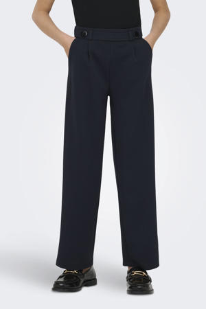 wide leg casual broek donkerblauw