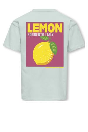 T-shirt met backprint lichtblauw