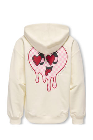 hoodie met backprint ecru
