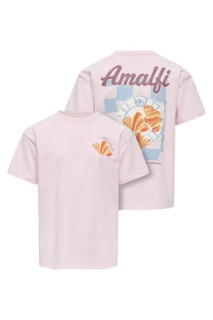 T-shirt met backprint lichtroze