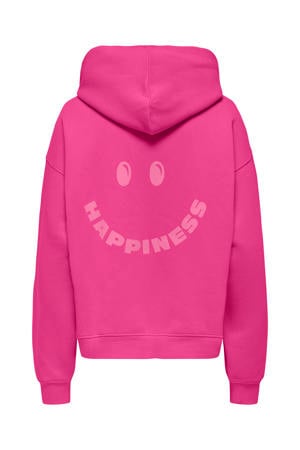 hoodie met backprint fuchsia