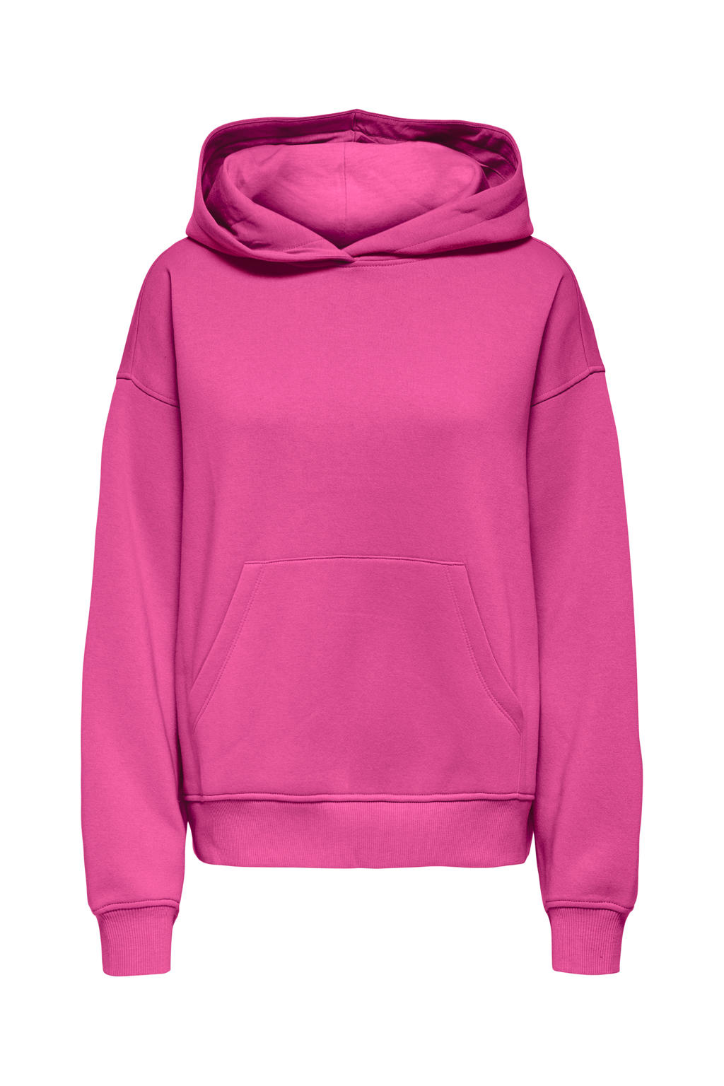 Fuchsia meisjes KIDS ONLY GIRL hoodie van sweat materiaal met backprint, lange mouwen en capuchon