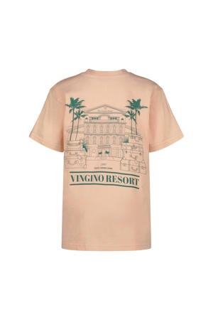 T-shirt met backprint oranje