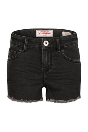 regular high waist short black denim