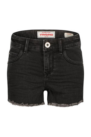 regular high waist short black denim