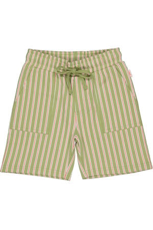regular waist gestreepte casual short groen