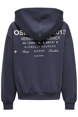 hoodie met backprint donkerblauw