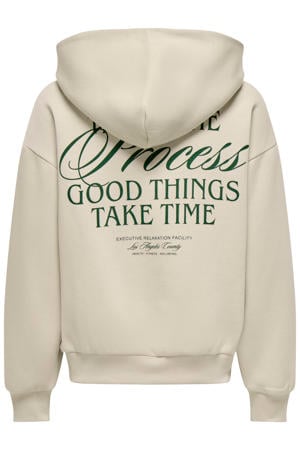 hoodie met backprint ecru