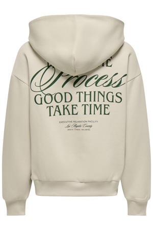 hoodie met backprint ecru
