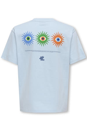 T-shirt met backprint lichtblauw