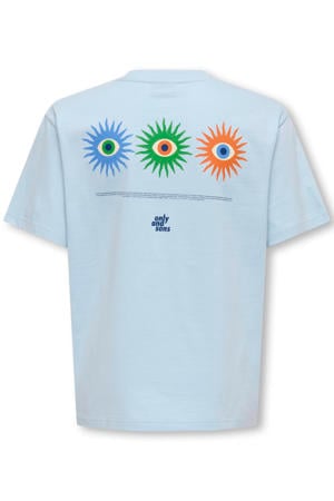 T-shirt met backprint lichtblauw