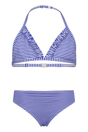 halterbikini Zacky blauw/wit