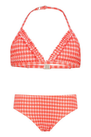 halterbikini Zacky koraalrood/wit