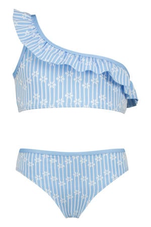 one shoulder bikini Zalotte blauw/wit