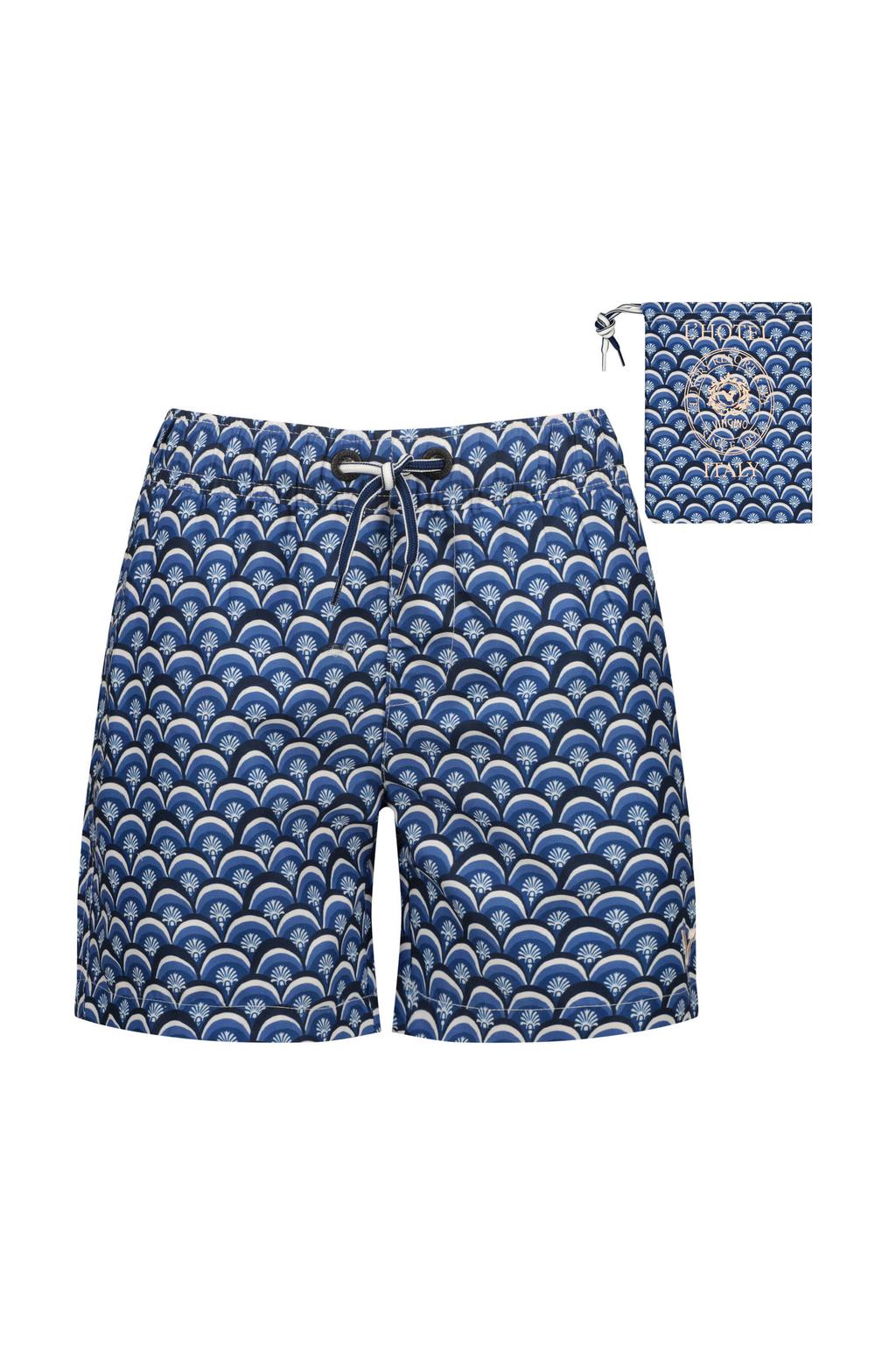 Vingino zwemshort met all over print blauw