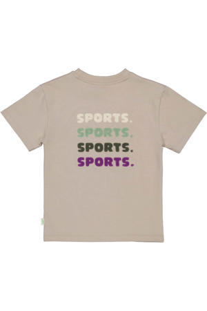 T-shirt met backprint taupe