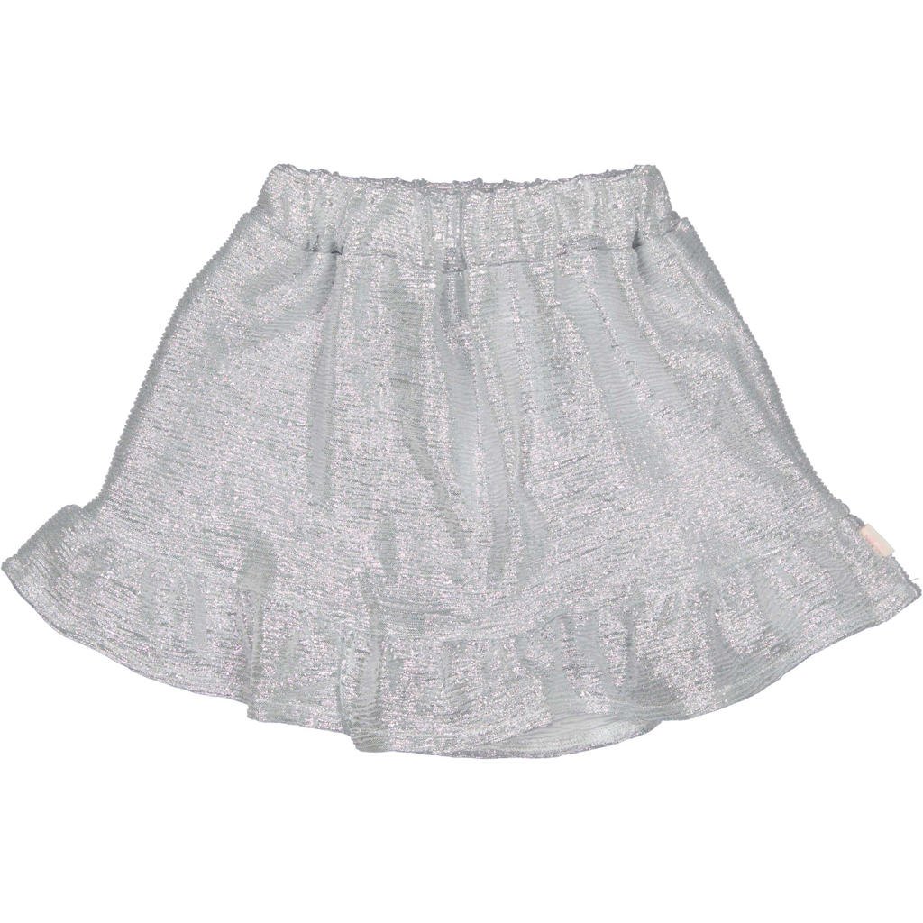 Zilverkleurige meisjes QPI midi rok gemaakt van polyester en met elastische tailleband