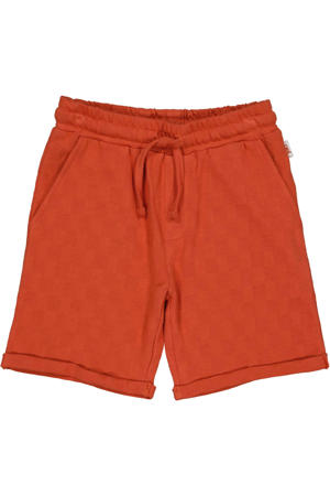 regular waist sweatshort oranje met textuur