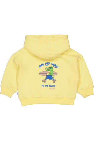 hoodie met backprint geel