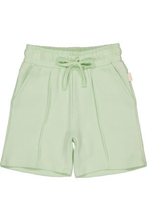 regular waist sweatshort lichtgroen met textuur