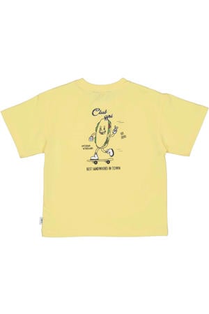 T-shirt met backprint geel