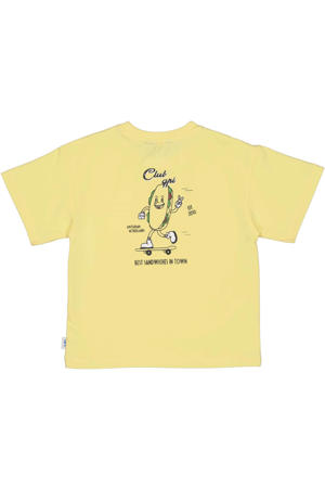 T-shirt met backprint geel