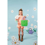 thumbnail: QPI regular waist casual short met textuur oranje