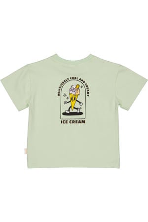 T-shirt met backprint lichtgroen