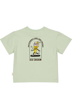 T-shirt met backprint lichtgroen