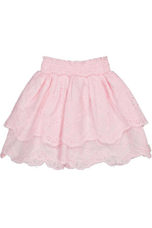 midi rok strokenrok broderie roze
