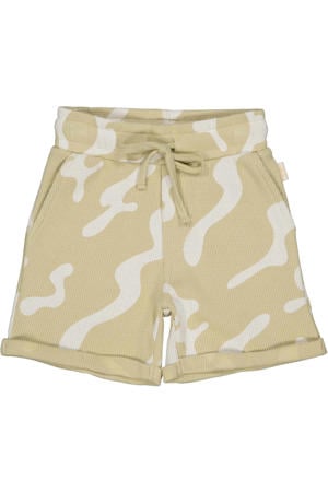 regular waist sweatshort beige met textuur