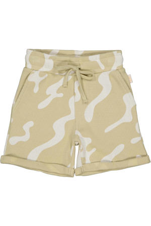 regular waist sweatshort beige met textuur